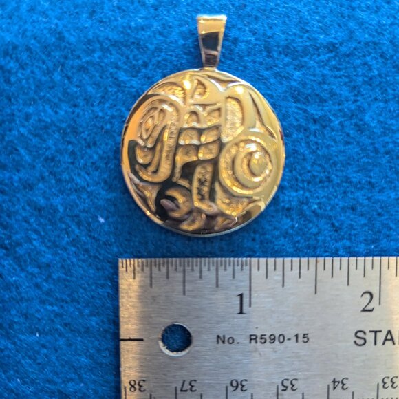 MEO Native American Pendant - Gold Plated over Sterling - Salmon Egg design - Picture 4 of 4